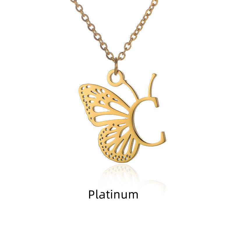 Initial Butterfly Necklace – Personalized Wings