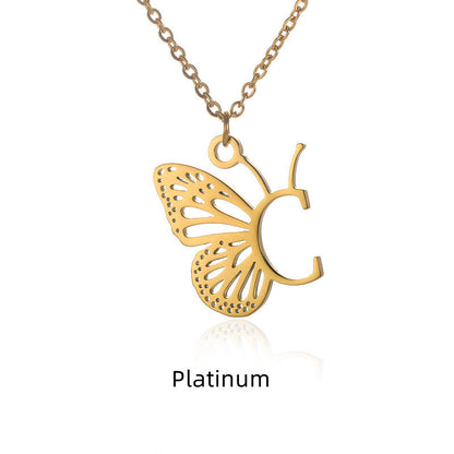 Initial Butterfly Necklace – Personalized Wings