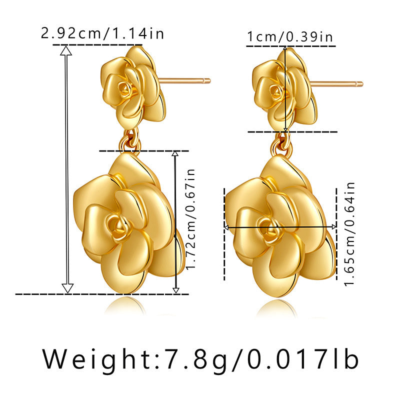 Bold Bloom Rose Drop Earrings