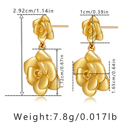 Bold Bloom Rose Drop Earrings