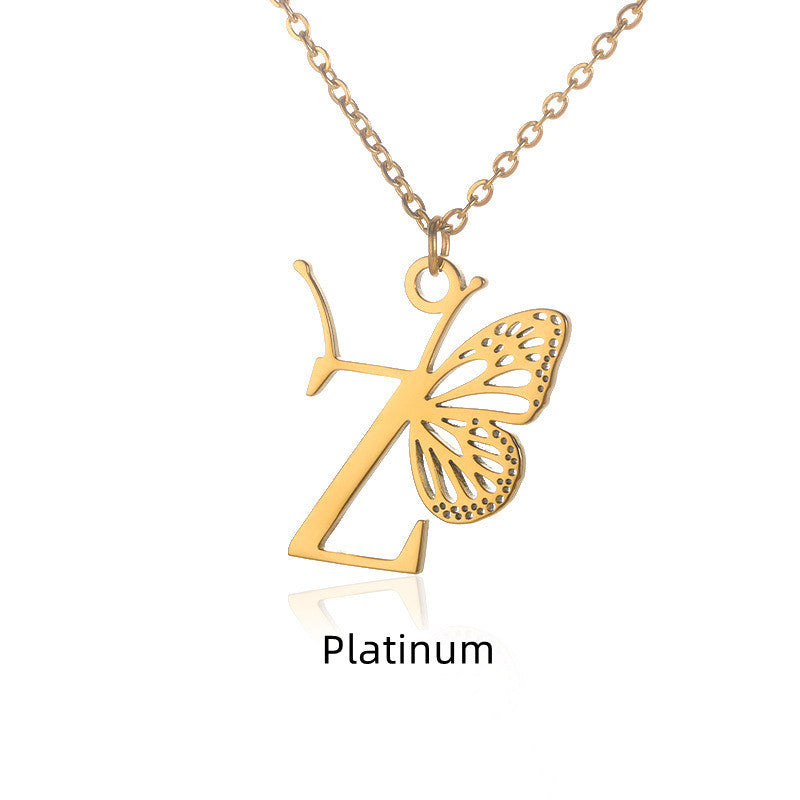 Initial Butterfly Necklace – Personalized Wings