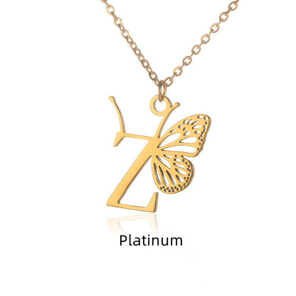 Initial Butterfly Necklace – Personalized Wings