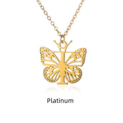 Initial Butterfly Necklace – Personalized Wings
