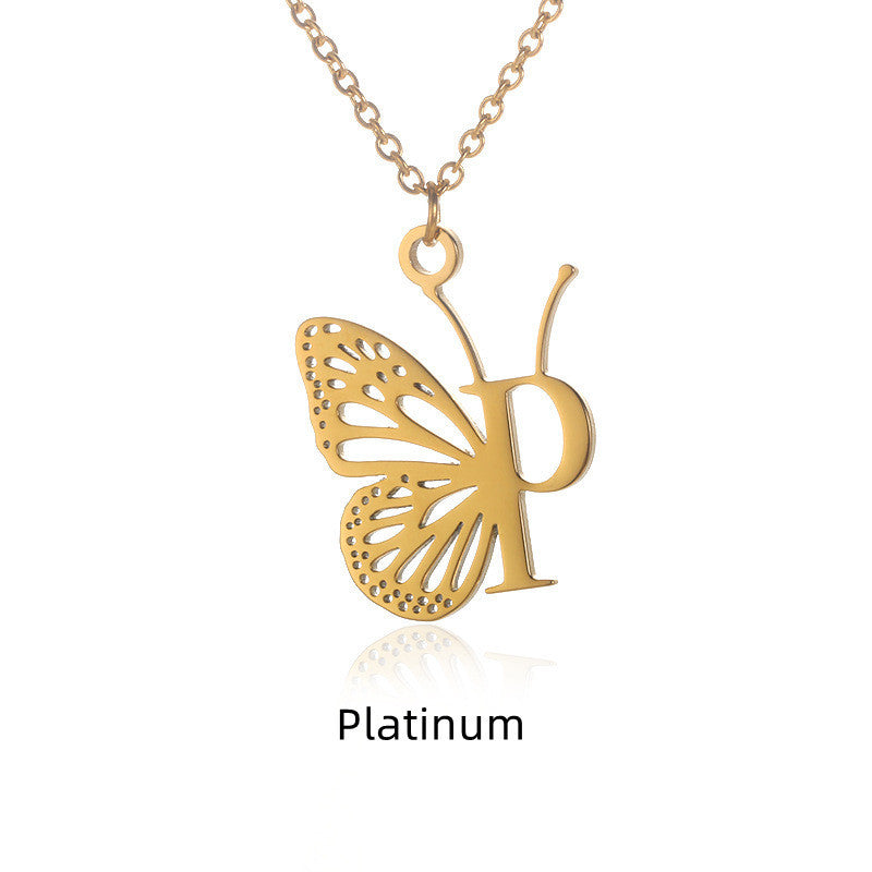 Initial Butterfly Necklace – Personalized Wings