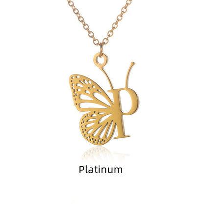 Initial Butterfly Necklace – Personalized Wings