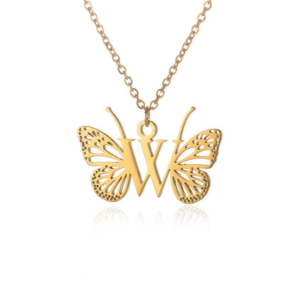 Initial Butterfly Necklace – Personalized Wings