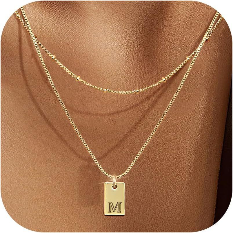 Golden Dreams Initial Necklace – Layered Set