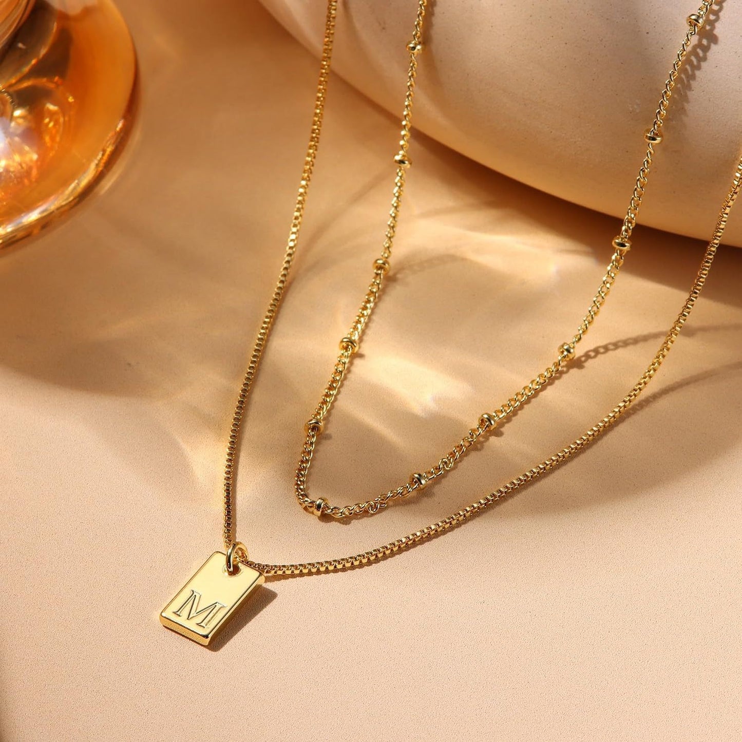 Golden Dreams Initial Necklace – Layered Set
