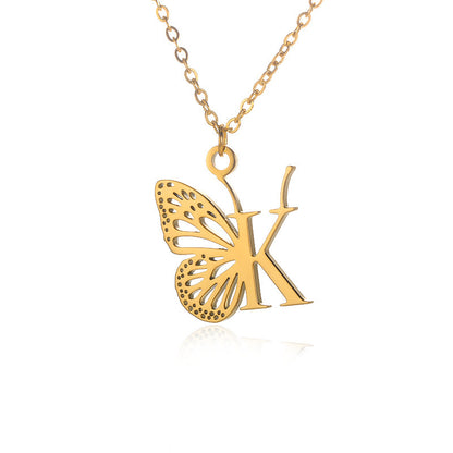 Initial Butterfly Necklace – Personalized Wings