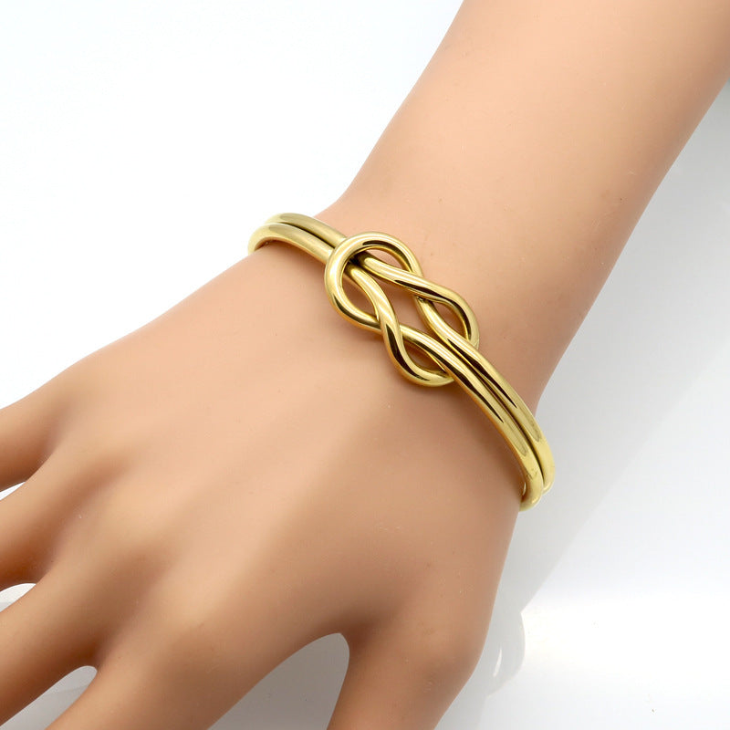 Infinity Knot Cuff Bracelet – Gold or Silver