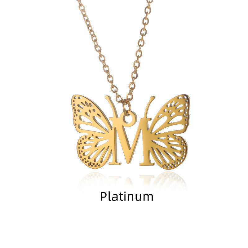 Initial Butterfly Necklace – Personalized Wings