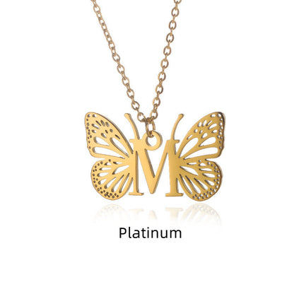 Initial Butterfly Necklace – Personalized Wings