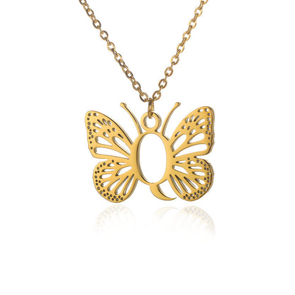 Initial Butterfly Necklace – Personalized Wings
