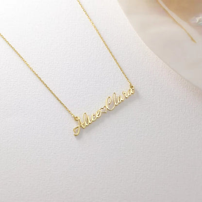 Double Name Heart Necklace – Two Souls, One Chain