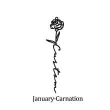 Personalized Birth Flower Name Bracelet