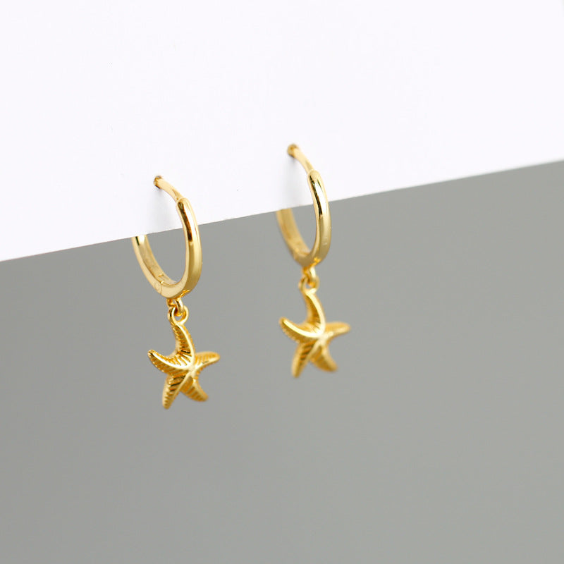 Starfish Charm Hoop Earrings