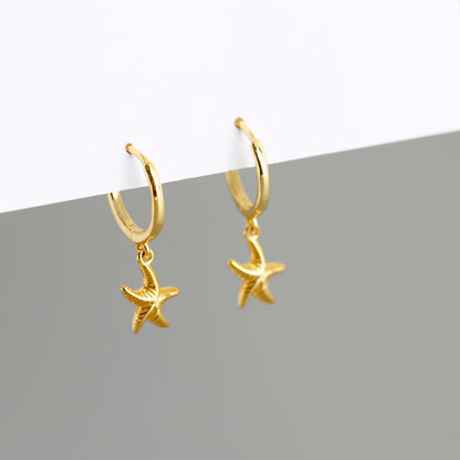 Starfish Charm Hoop Earrings
