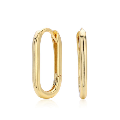 Minimalist Oval Huggie Earrings