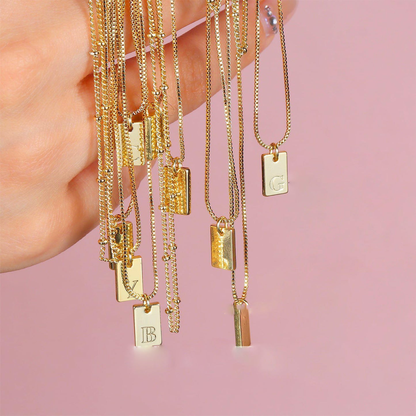 Golden Dreams Initial Necklace – Layered Set