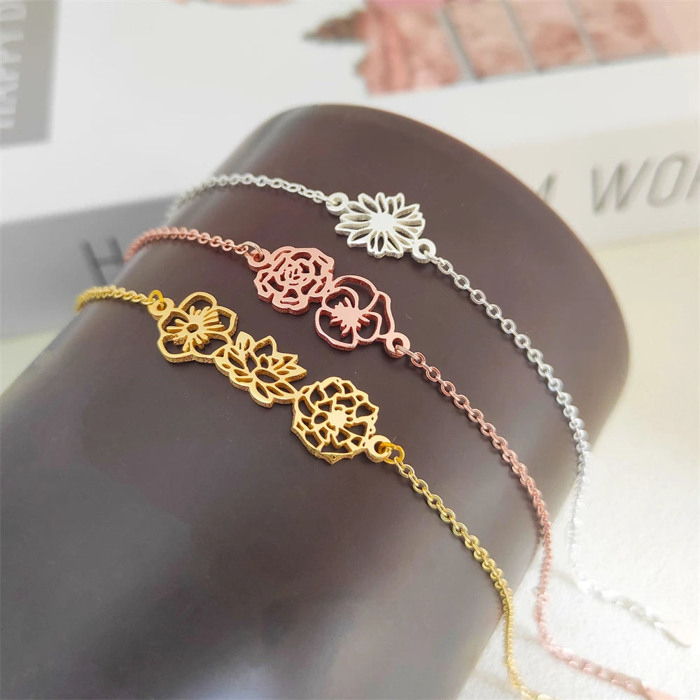 Custom Birth Flower Bracelet – Bloom With Meaning