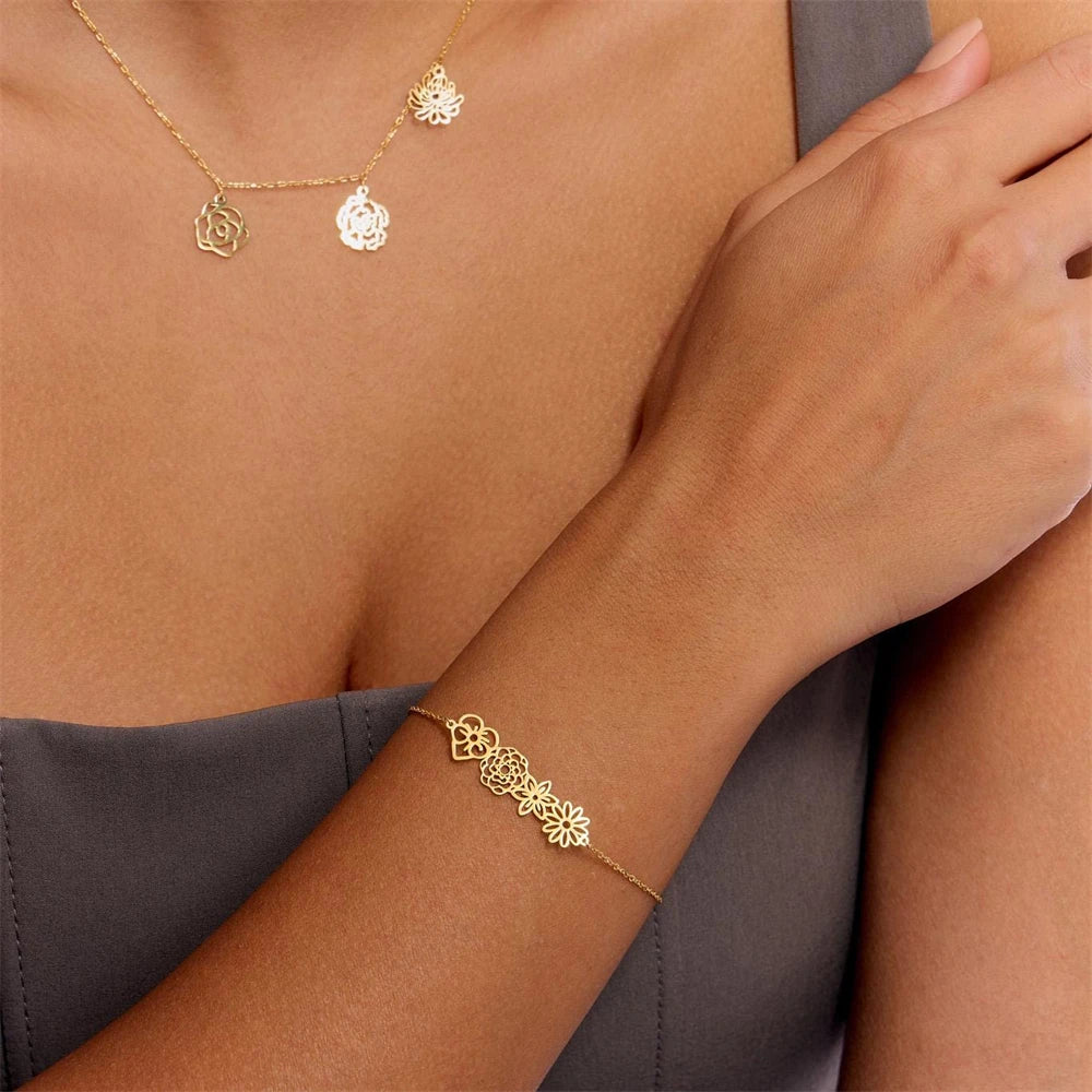 Custom Birth Flower Bracelet – Bloom With Meaning
