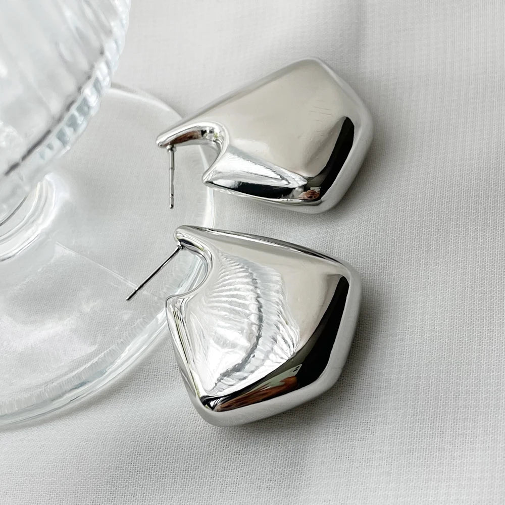 Modern Sculpted Hoop Earrings