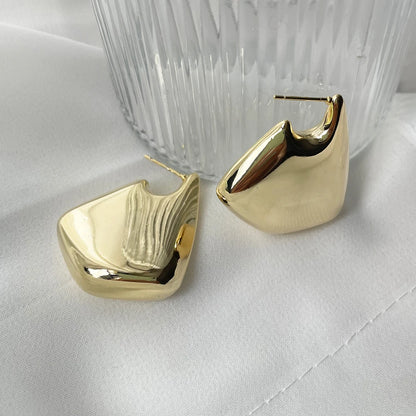 Modern Sculpted Hoop Earrings