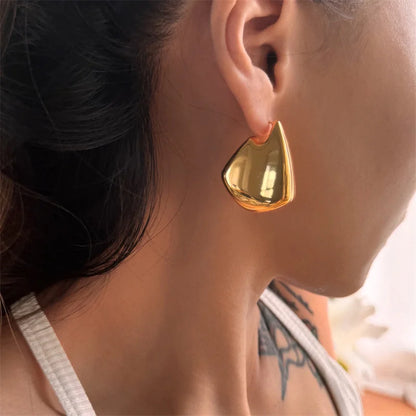 Modern Sculpted Hoop Earrings