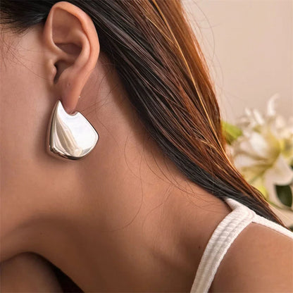 Modern Sculpted Hoop Earrings