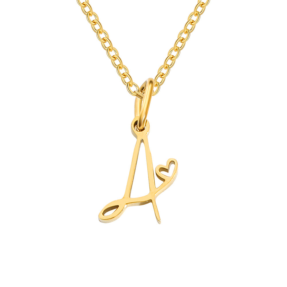 Personalized Initial Heart Necklace – Gold or Silver