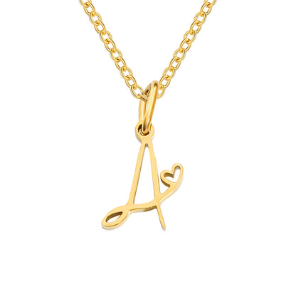Personalized Initial Heart Necklace – Gold or Silver