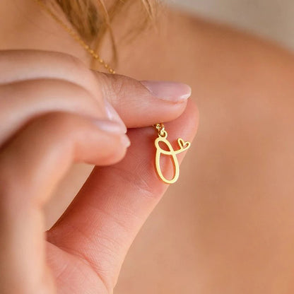 Personalized Initial Heart Necklace – Gold or Silver