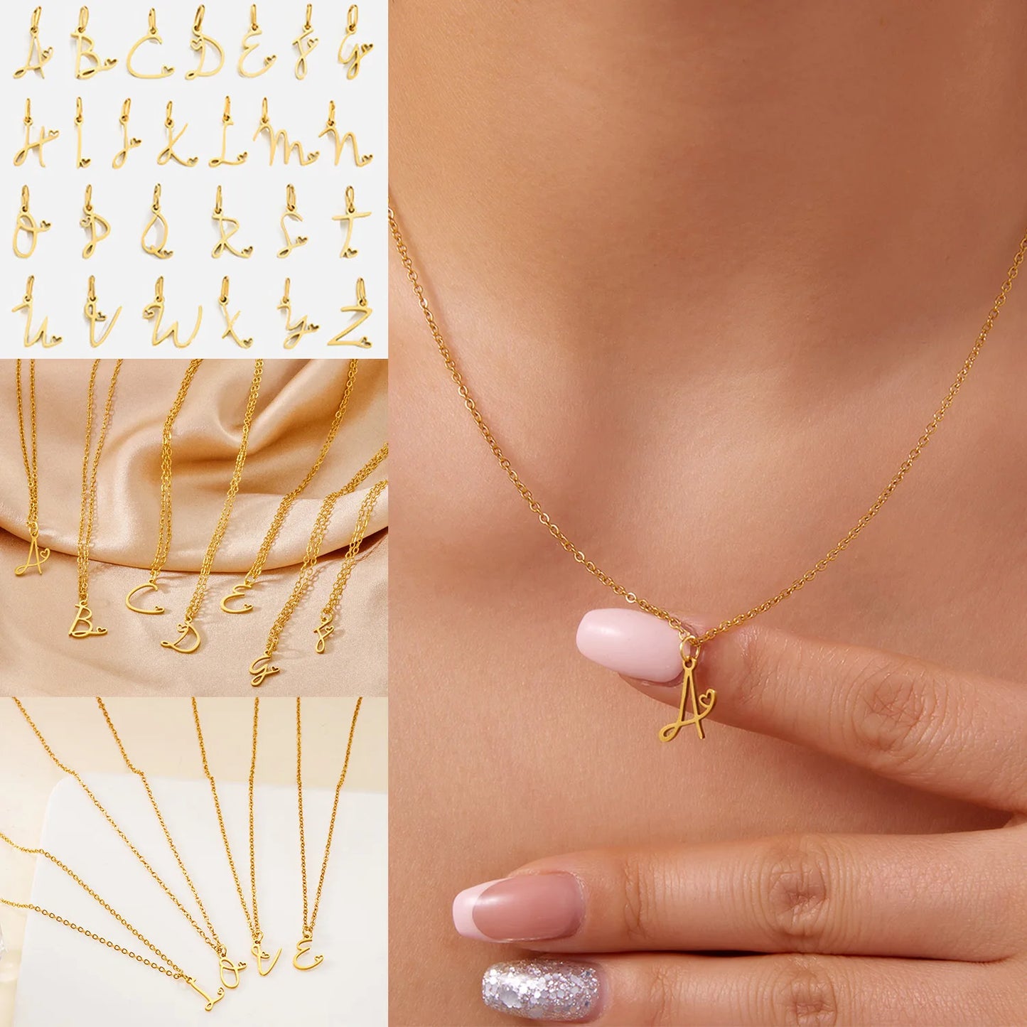 Personalized Initial Heart Necklace – Gold or Silver