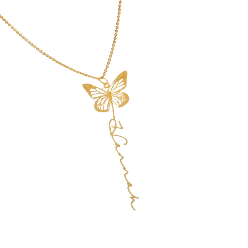 Personalized Butterfly Name Necklace