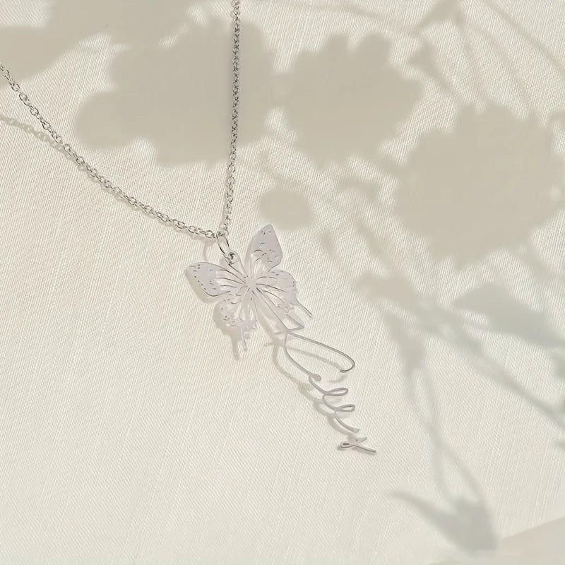 Personalized Butterfly Name Necklace