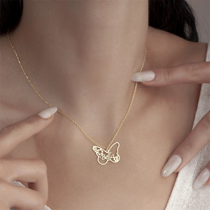 Personalized Butterfly Name Necklace