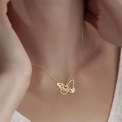 Personalized Butterfly Name Necklace