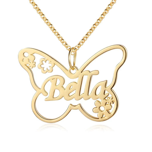 Personalized Butterfly Name Necklace