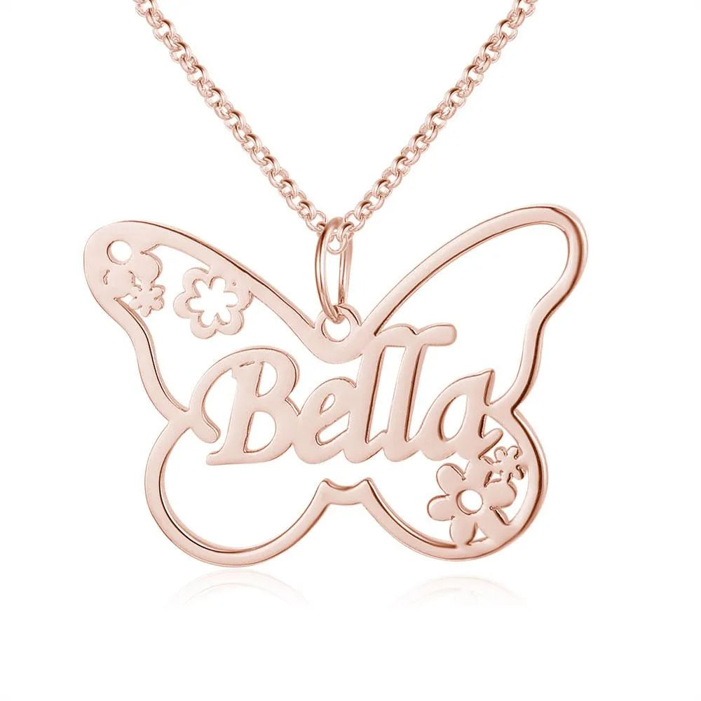 Personalized Butterfly Name Necklace