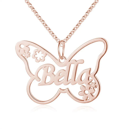 Personalized Butterfly Name Necklace