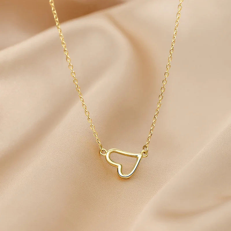 Dainty Asymmetrical Clavicle Heart Necklace