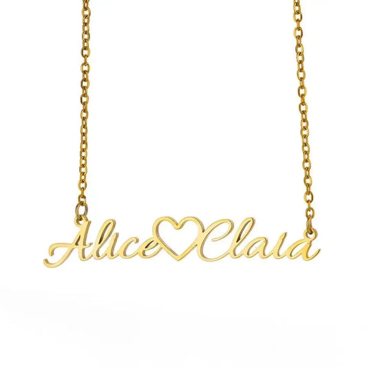 Double Name Heart Necklace – Two Souls, One Chain