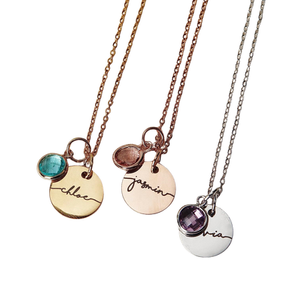 Personalized Name & Birthstone Necklace