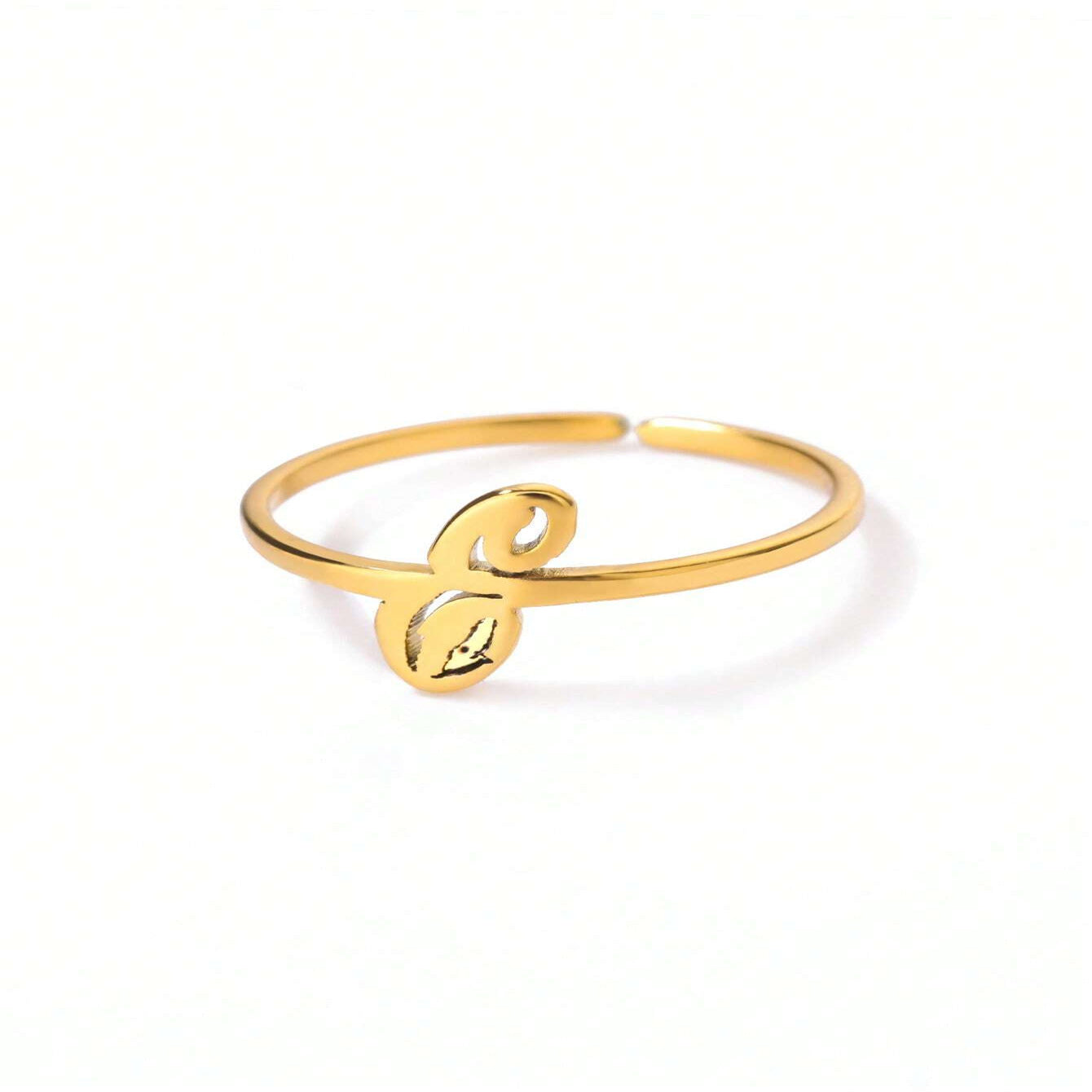 Letter Gold Adjustable Initial Ring