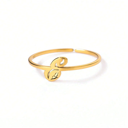Letter Gold Adjustable Initial Ring