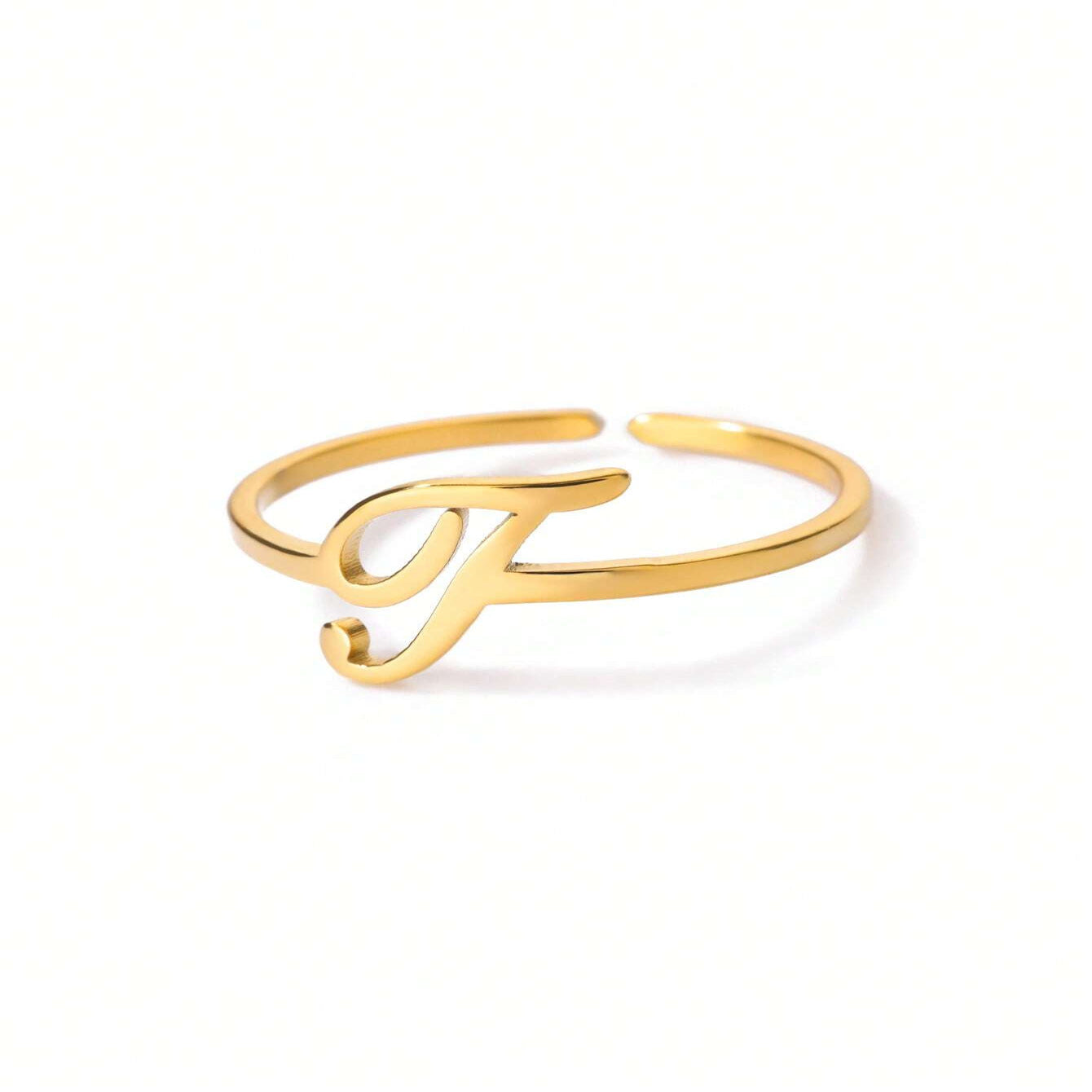 Letter Gold Adjustable Initial Ring