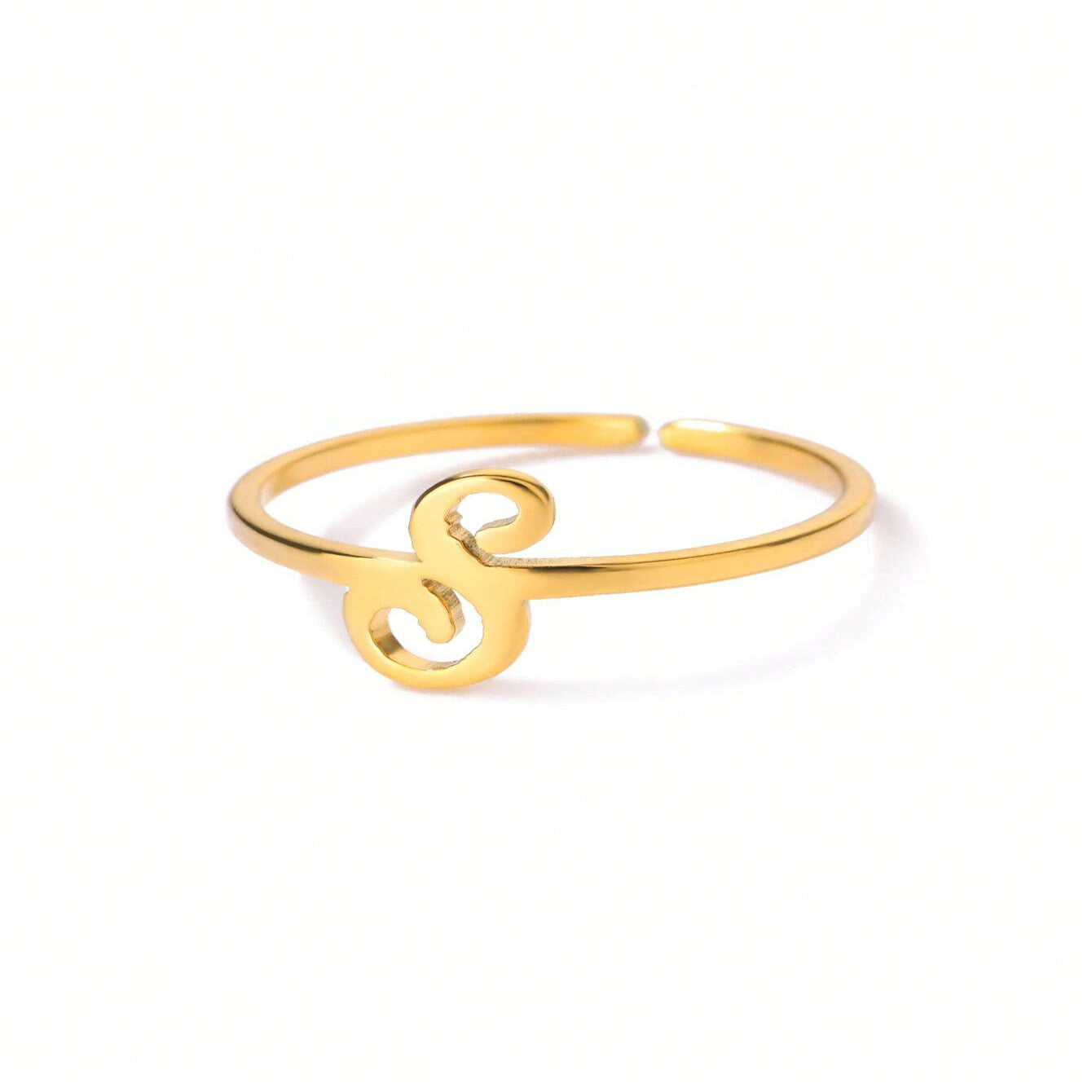 Letter Gold Adjustable Initial Ring