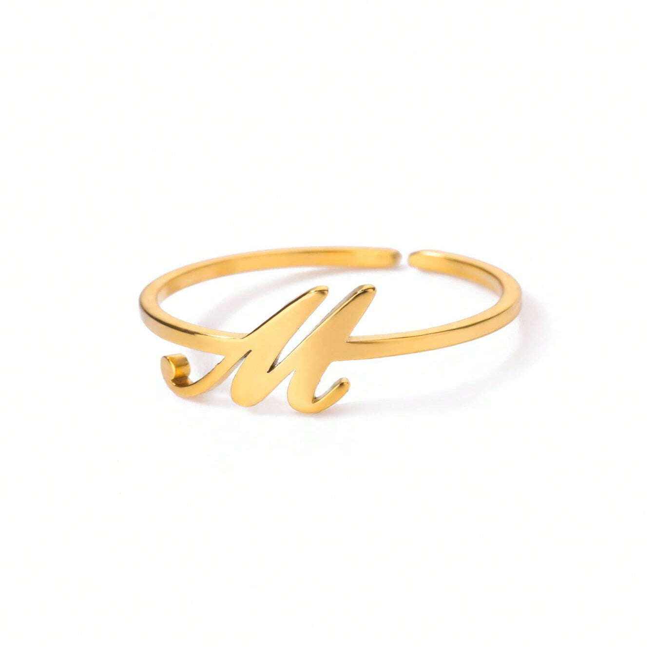Letter Gold Adjustable Initial Ring