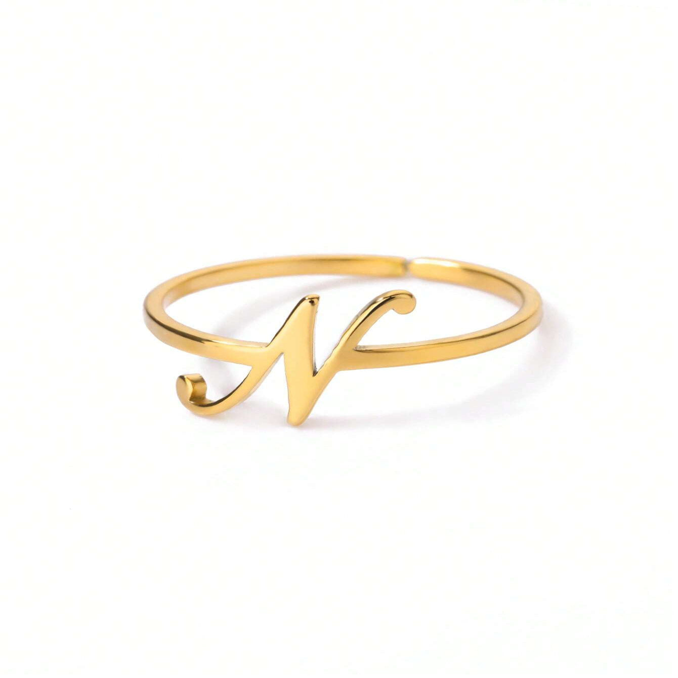 Letter Gold Adjustable Initial Ring