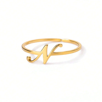 Letter Gold Adjustable Initial Ring